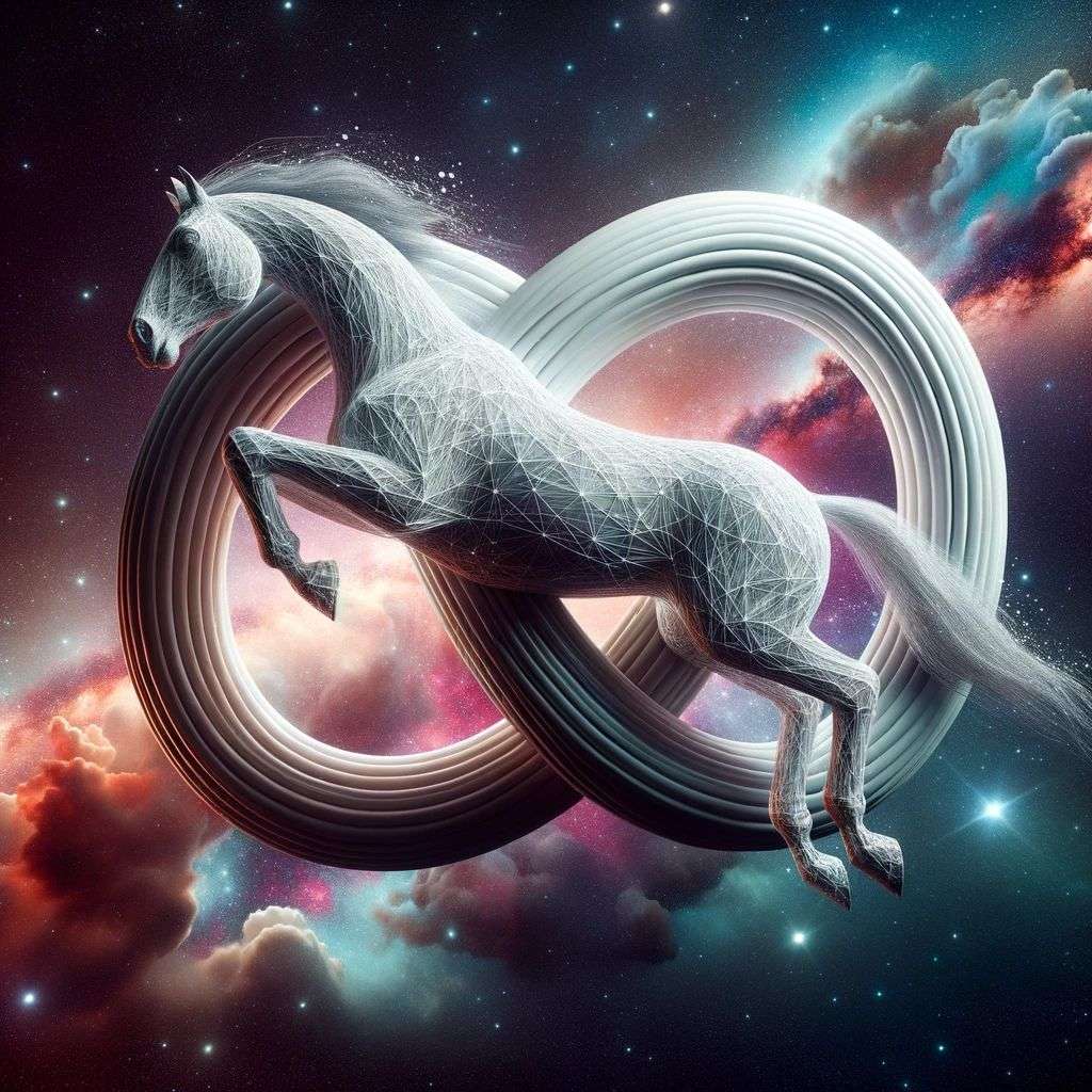 a horse, digital art, infinity